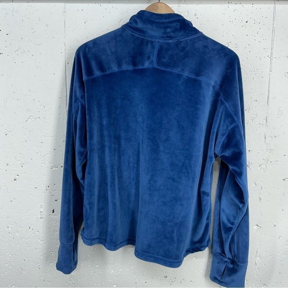 Juicy Couture Sport size XL Blue Velour 1/4 Zip Pullover Thumb Hole Sweatshirt - Picture 6 of 12